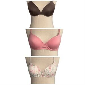 Set of 3 lightly padded bras size 36C / 38C